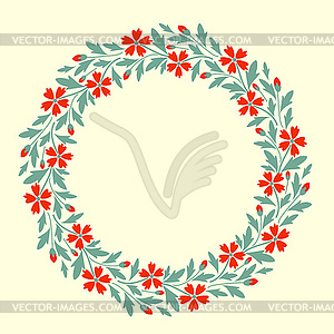 Decorative floral frame - vector image