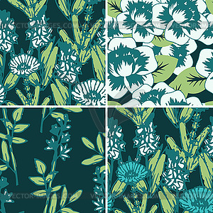 Seamless floral patterns - vector clip art