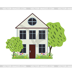 House and garden - vector image
