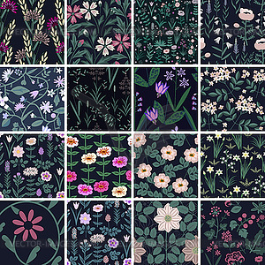 Seamless Floral Patterns - vector image