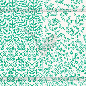 Seamless floral patterns - vector EPS clipart