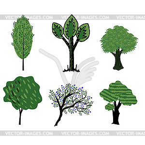 Trees collection - vector image