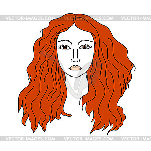 Girl face - vector clipart