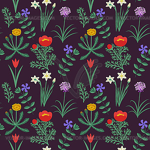 Seamless floral pattern - vector image