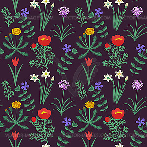 Seamless floral pattern - vector image