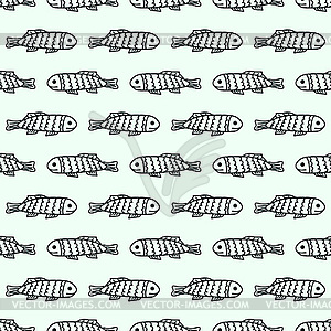 Seamless fishes pattern - vector image