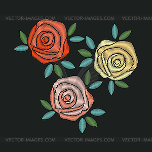 Floral embroidery design - vector clip art