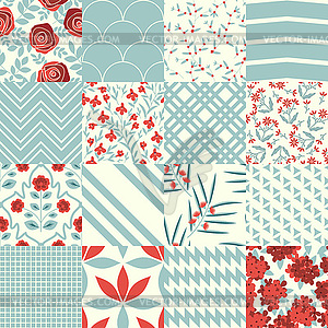 Seamless decorative patterns - vector clip art