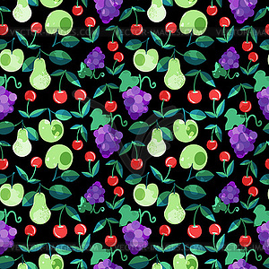 Seamless fruits pattern - vector clipart