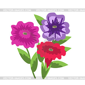 Decorative petunias - vector clipart