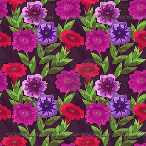 Seamless petunias pattern - vector image