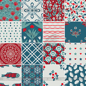 Seamless patterns set - vector clipart