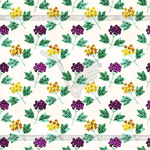 Seamless plants pattern - vector image