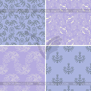 Seamless floral patterns - vector image