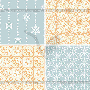 Seamless decorative patterns - vector clipart