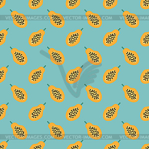 Seamless papaya pattern - vector clip art