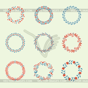 Floral frames set - vector image