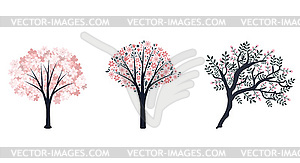 Decorative trees set - vector clipart