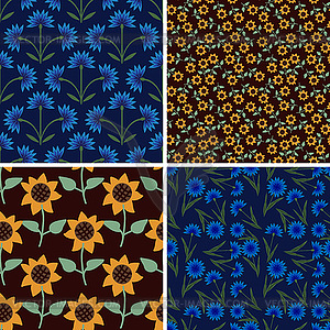 Seamless floral patterns - vector EPS clipart