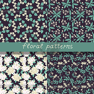 Seamless floral patterns - stock vector clipart
