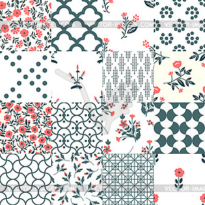 Seamless patterns set - vector clip art