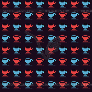Seamless cups pattern - vector image