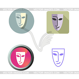 Mask icons set - vector clip art