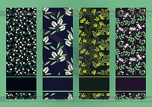 Set of floral banners - vector image