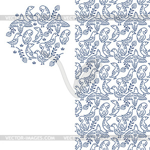 Card template with birds - royalty-free vector image