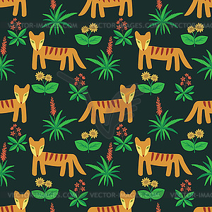 Seamless animals pattern - vector clipart