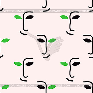 Seamless faces pattern - vector clipart