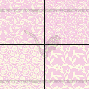 Seamless floral patterns - vector clipart / vector image