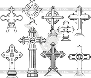 Set of Christian Cross Shapes - royalty-free vector clipart