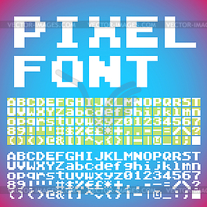 Pixel font - vector clip art