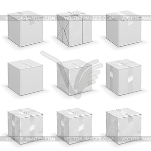 Различные коробки - векторное изображение