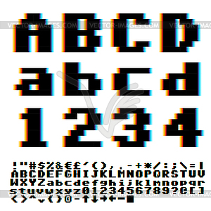 Pixel font - vector image