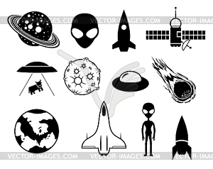 Sci-fi icons - vector clip art