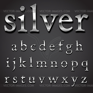 Chrome font - vector clipart