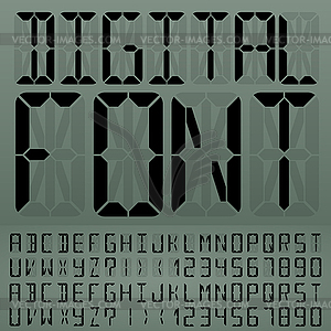 Digital Font - vector clipart