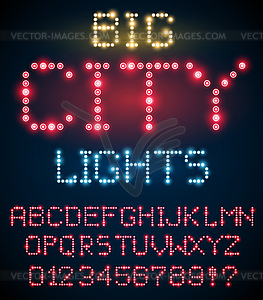 Light font set - vector image