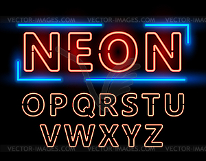 Neon font set - vector clipart