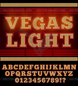 Vegas Night Font - vector image