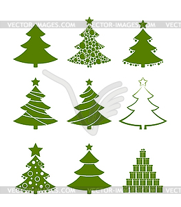 Christmas tree set - vector clipart