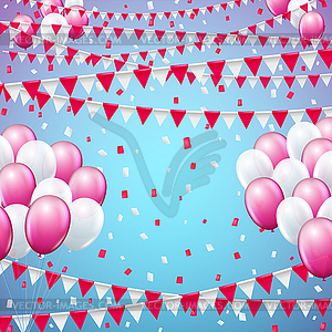 Festive flags background - vector image