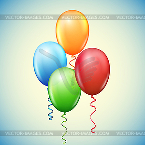 Balloon and ribbons - vector image