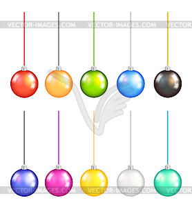 Colorful christmas balls - vector image