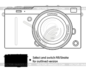 Mirrorless compact camera - vector image