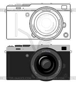 Mirrorless compact camera - vector image