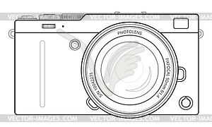 Mirrorless compact camera - vector clipart