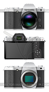 Mirrorless compact camera - royalty-free vector clipart